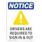 Signmission OSHA Sign, Drivers Are Required With Symbol, 14in X 10in Rigid Plastic, 10" W, 14" H, Portrait OS-NS-P-1014-V-11557 - alternate 1